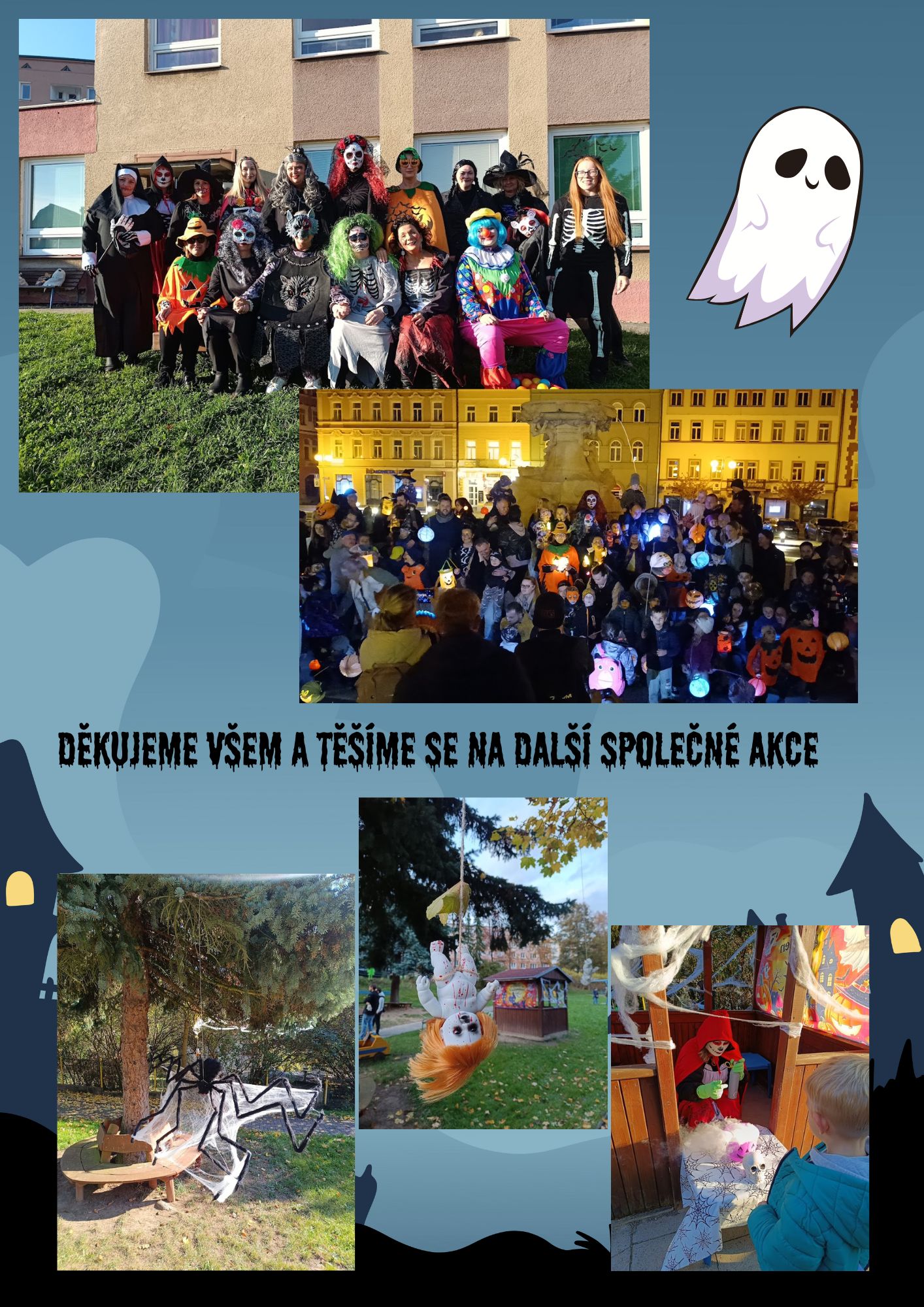 Naše strašidelná stezka zakončená lampionovým průvodem